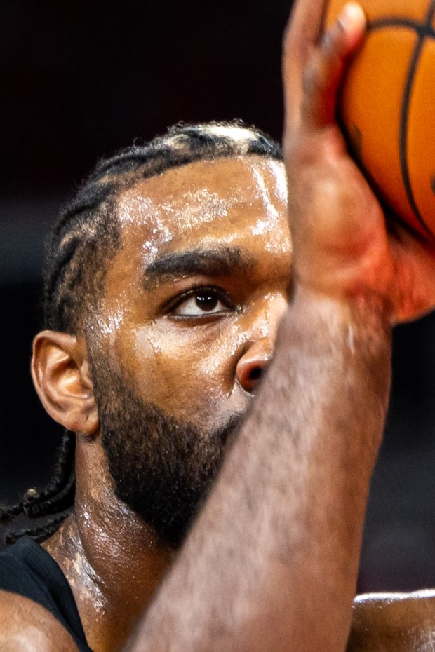 Chicago Bulls forward Patrick Williams (44) warms up before a game against the Minnesota Timberwolves at the United Center on Nov. 7, 2024. (Tess Crowley/Chicago Tribune)