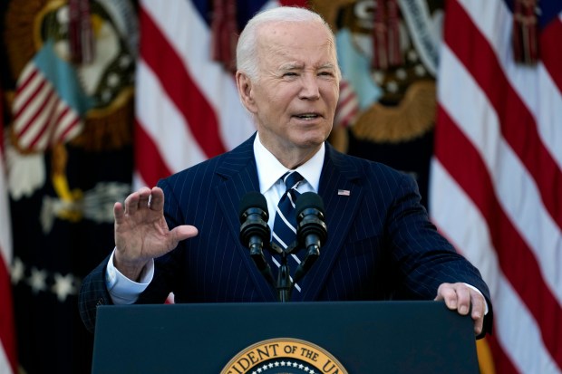 President Joe Biden speaks in the Rose Garden of the White House in Washington, Thursday, Nov. 7, 2024. (AP Photo/Susan Walsh)