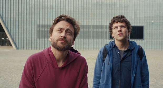 Kieran Culkin and Jesse Eisenberg star in "A Real Pain," written and directed by Eisenberg. (Searchlight Pictures)