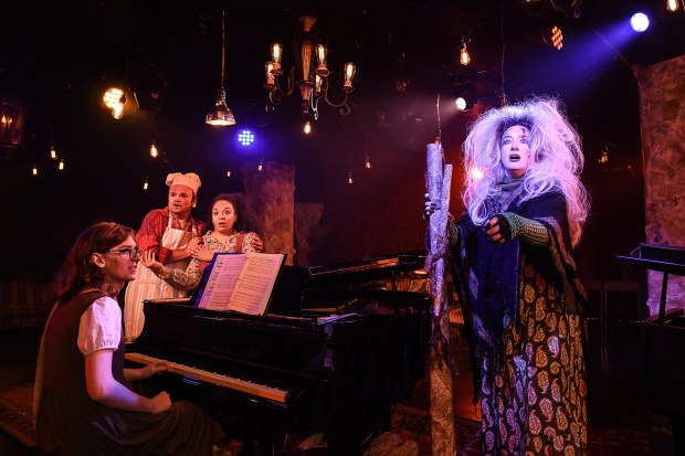 Evelyn Ryan (at piano), Kevin Webb, Sonia Goldberg and Stephanie Stockstill in "Into the Woods" by Kokandy Productions. (Evan Hanover)