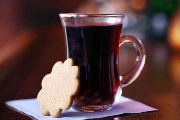 Mulled wine, known as Glögg, made at Simon's Tavern in Chicago's Andersonville neighborhood, on Oct. 31, 2024. (Terrence Antonio James/Chicago Tribune)