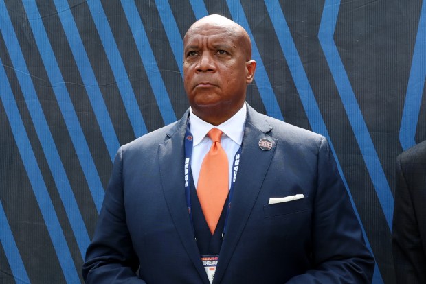 Bears President and CEO Kevin Warren stands on the sideline during a game against the Titans at Soldier Field on Sept. 8, 2024. (Chris Sweda/Chicago Tribune)