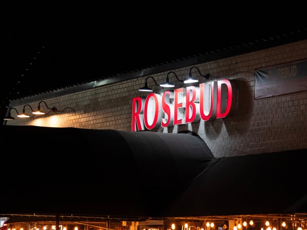 Rosebud, a fixture in downtown Naperville since 1997, is just a few steps away from the Washington Street bridge over the DuPage River.