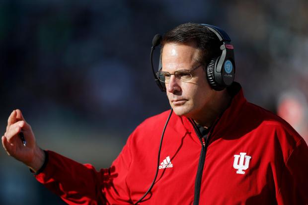 Indiana coach Curt Cignetti gestures during the first half against Michigan State on Nov. 2, 2024, in East Lansing, Mich. (AP Photo/Al Goldis)