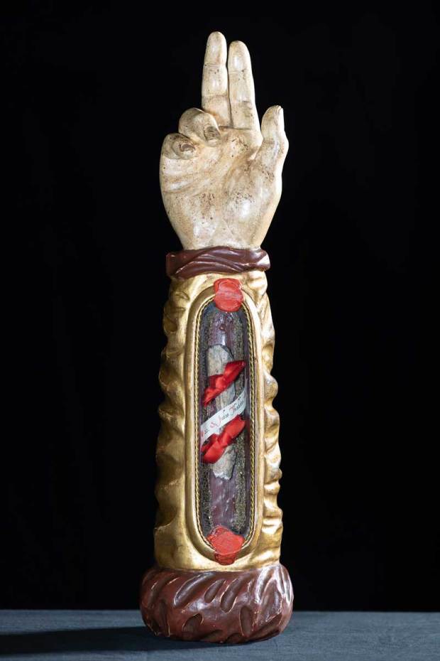 The arm bone relic of St. Jude will be on display for a veneration event Friday at Sts. Peter and Paul Church in Naperville. (Sts. Peter and Paul Church)