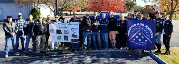 Members of Valparaiso American Legion Post 94 recently donated $12,500 raised during a motorcycle run to VNA Hospice NWI. (Photo courtesy of American Legion Post 94)