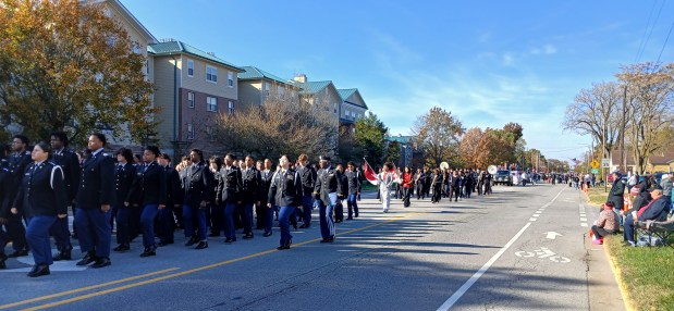 Hammond Central high school students led the parade, which included JROTC members and the marching band. (Sue Ellen Ross/Post-Tribune)