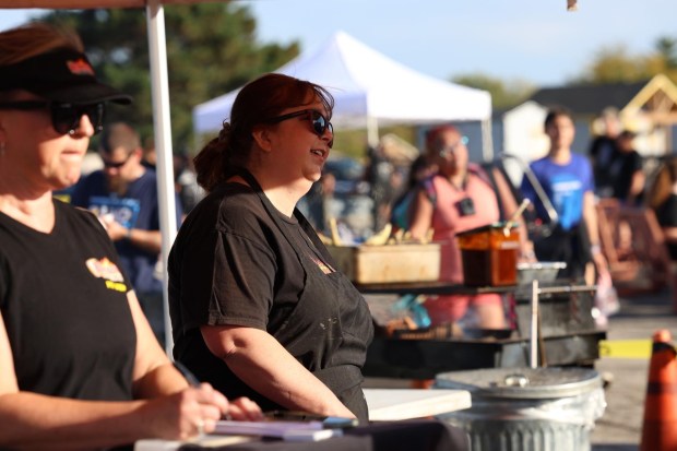 Bourbons Smokehouse co-owner Tonya Regiro at the Andrew High School Marching Band Invitational in Tinley Park. (Joe Regiro)