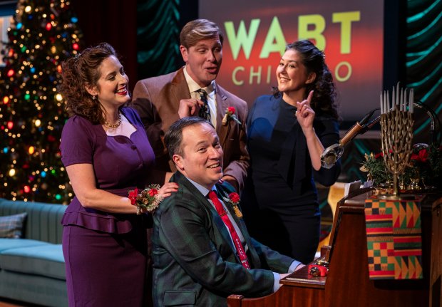 Dara Cameron, Brandon Dahlquist, Audrey Billings and Michael Mahler in "It's a Wonderful Life: Live in Chicago!" by American Blues Theater. (Michael Brosilow)