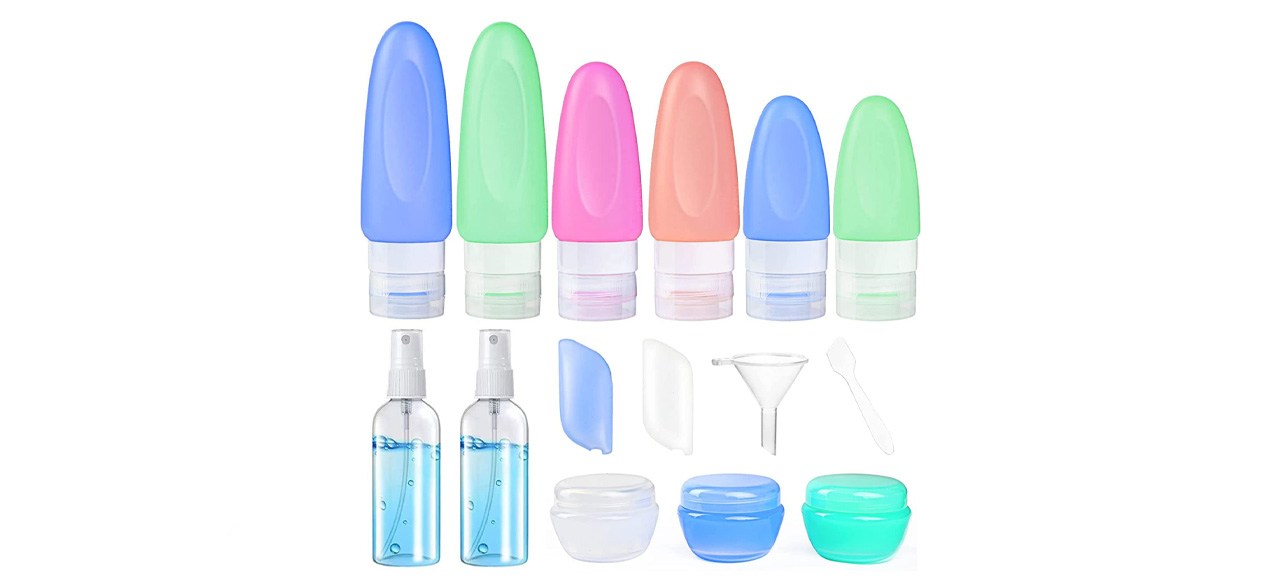 POLENTAT 17 Pcs Silicone Travel Bottles Set