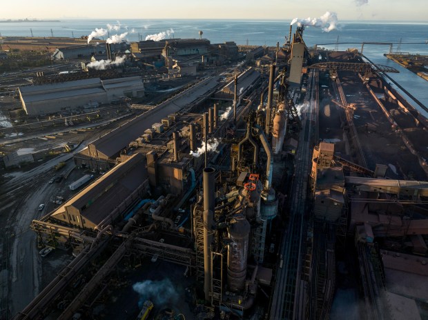 U.S. Steel's Gary Works in Gary, Indiana on Oct. 5, 2023. (E. Jason Wambsgans/Chicago Tribune)