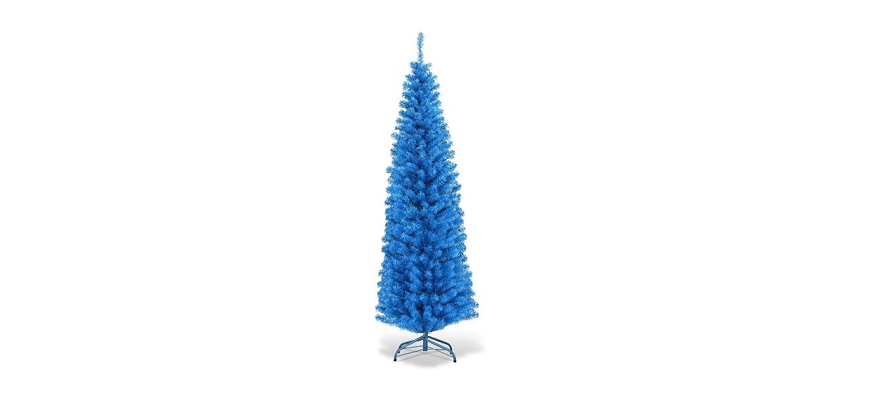 Goplus 6-foot Blue Pencil Slim Christmas Tree 