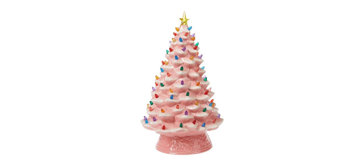 Mr. Christmas Nostalgic Tree 18-Inch Pink Christmas Décor