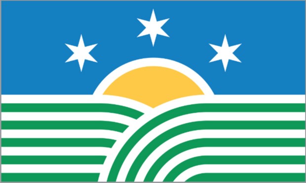 Relationship to Illinois: My connection to Illinois runs deep. My ancestors came from Ireland in the early 1900s and settled in Gridley, IL, where they farmed corn, soybeans, and raised livestock. My father grew up on that same farm, while my mother was raised in Champaign. They met at Illinois State University, where I also earned my Bachelor of Arts in graphic design. I've lived in Illinois my entire life, and its agricultural landscapes and small town values make me proud to call Illinois home. Explain the meaning behind your flag: The 21 stripes represent Illinois as the 21st state and reflect its agricultural roots, resembling rows of crops and the open prairie. Three six-pointed stars represent the state's three regions*northern, central, and southern*and their 18 points reference Illinois' founding in 1818. A sun on the horizon, also featured on our current state flag, represents renewal. The colors*Blue for unity, Green for agriculture, and Yellow for a bright future*honor Illinois' history and natural beauty. (Illinois Secretary of State)