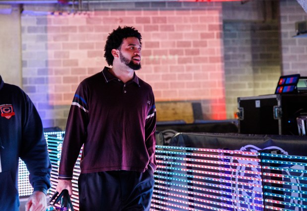 Chicago Bears quarterback Caleb Williams walks to the locker room before the Bears play the Seattle Seahawks at Soldier Field on Dec. 26, 2024. (Armando L. Sanchez/Chicago Tribune)