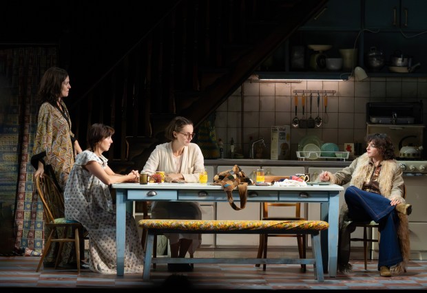 Leanne Best, Ophelia Lovibond, Helena Wilson and Laura Donnelly in "The Hills of California" on Broadway at the Broadhurst Theatre in New York. (Joan Marcus)