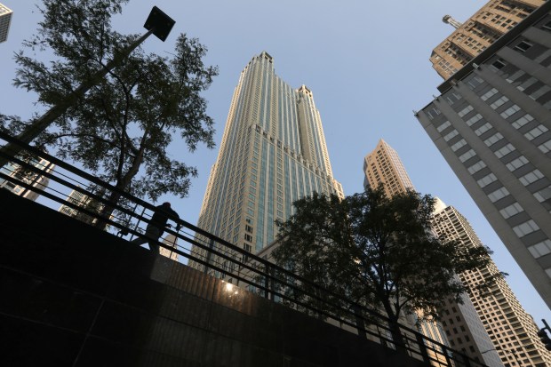 The Four Seasons Hotel Chicago on North Michigan Avenue is seen Sept. 21, 2020. (Antonio Perez/Chicago Tribune)