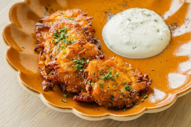 Sweet potato latkes from Ema in Glenview. (Jeff Marini)