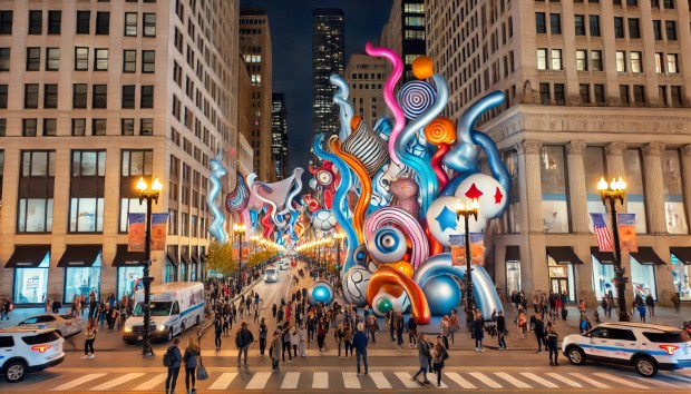 New Loop sculptures in this State Street rendering. (Lou Raizin)