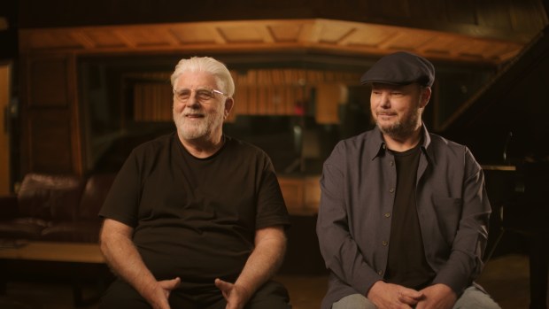 From left: Michael McDonald and Christopher Cross interviewed in "Yacht Rock: A Documentary." (HBO)