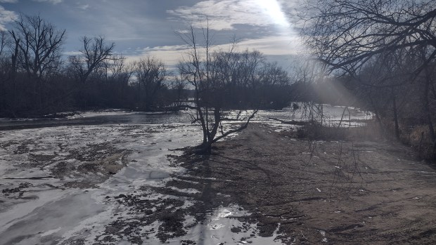 Downstream view of the Fox River as seen in early December from the spot where the Carpentersville Dam was once located. (Mike Danahey/The Courier-News)