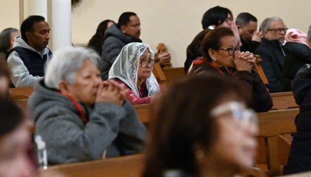 Simbang Gabi 2024 on Dec. 16, 2024 at Saints Peter and Lambert Parish (St. Peter Chapel) in Skokie. (Karie Angell Luc/Pioneer Press)