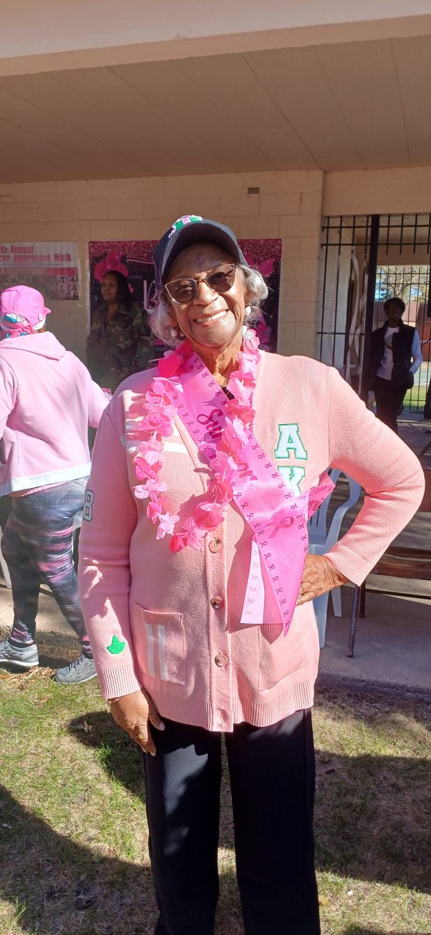 Ann Holland of East Chicago sat front and center with the breast cancer survivors during the recent event. She is a two-time survivor of breast cancer. (Sue Ellen Ross/Post-Tribune)