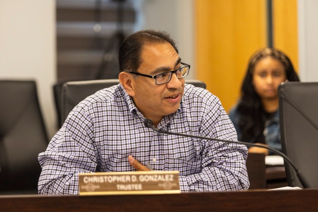 Thornton Township Trustee Christopher Gonzalez, during a meeting Aug. 15, 2024, in South Holland. (Vincent D. Johnson/for the Daily Southtown)