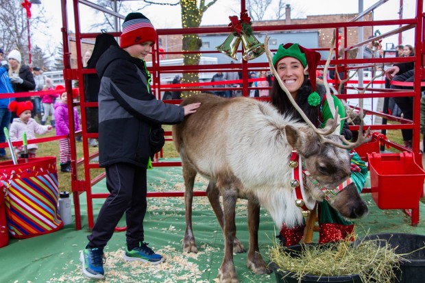 The free Christkindl Weekend in downtown Frankfort features holiday activities including the chance to be up close to real reindeer. (Village of Frankfort)