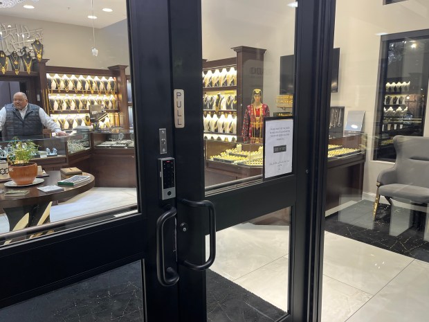 After a robbery Jawahir Jewelry in Bridgeview, general manager Fadi Sahouri said he installed a second set of doors with an automatic lock system that will not open until the first set of doors are closed. (Samantha Moilanen/Daily Southtown)