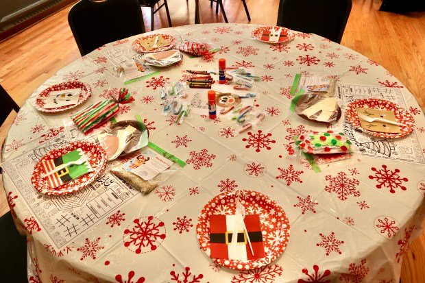 In addition to dining and mingling with Santa and Mrs. Claus, families were able to do arts and crafts at the annual "Breakfast with Santa" event December 7, 2024 at Lincolnwood Community Center in Lincolnwood. (Kaitlin Mikrut/for Pioneer Press)