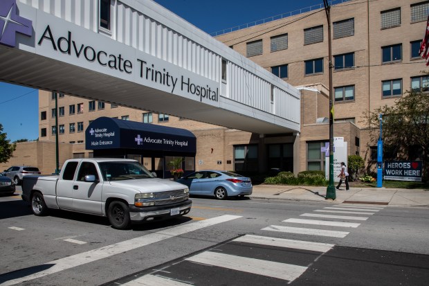 The Advocate Trinity Hospital on the South Side in Chicago on Aug., 12, 2020. Advocate Health Care plans to replace this building, which is more than 115 years old and sits on the southeast side of Chicago on 93rd Street, constructing a new hospital at the former U.S. Steel South Works site near the lakefront.(Zbigniew Bzdak/Chicago Tribune)