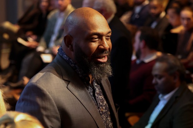 Erick Williams mingles before the Jean Banchet Awards at Venue SIX10 in the Loop on Jan. 28, 2024. (Eileen T. Meslar/Chicago Tribune)