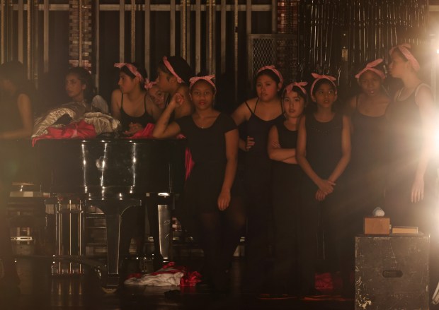 Dance students wait backstage during the 61st annual Winter Arts Showcase on Dec. 14, 2024. (John J. Kim/Chicago Tribune)