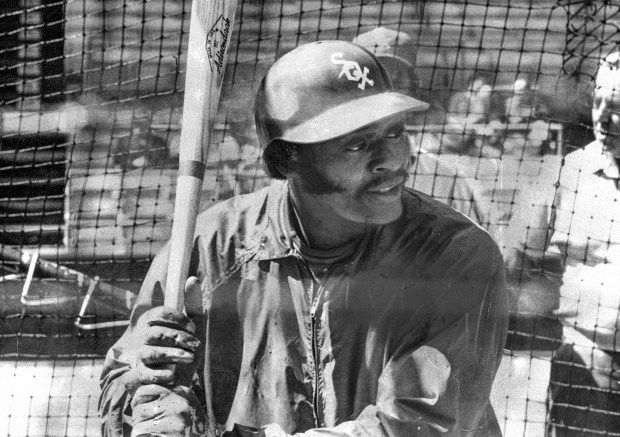 White Sox first baseman Dick Allen takes batting practice April 14, 1972, at Comiskey Park. (James Mayo/Chicago Tribune)