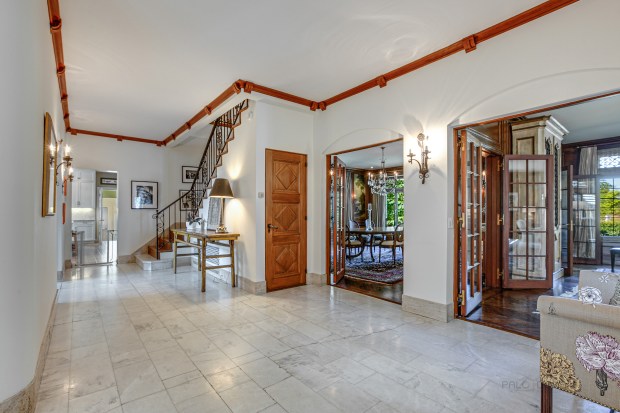 This four-bedroom, Tudor-style home at 499 W. Old Mill Road in Lake Forest borders a public prairie reserve. (Palo Dobrik Photography)