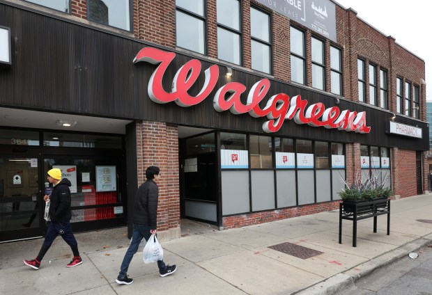 The Walgreens store at 3646 N. Broadway in Chicago on Nov. 28, 2024. The Wall Street Journal reported that Walgreens Boots Alliance is considering selling the company to a private equity firm. (Terrence Antonio James/Chicago Tribune)