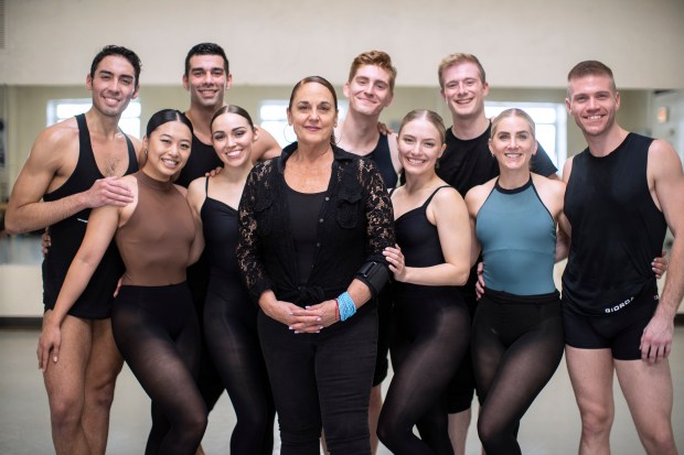 Artistic director Nan Giordano and dancers of Giordano Dance Chicago at a Harris Theater rehearsal on Sept. 29, 2022. (E. Jason Wambsgans/Chicago Tribune)