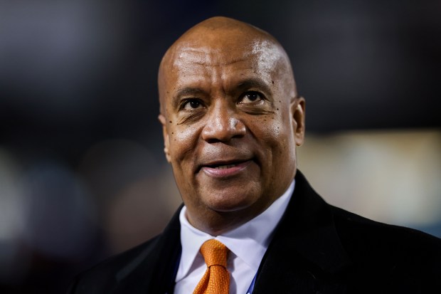 Chicago Bears President and CEO Kevin Warren walks on the sidelines before the Chicago Bears play the Seattle Seahawks at Soldier Field Thursday Dec. 26, 2024, in Chicago. (Armando L. Sanchez/Chicago Tribune)