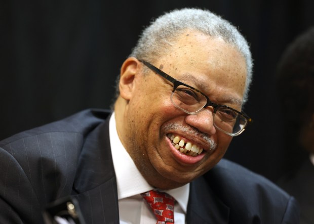 Chicago Transit Authority President Dorval Carter appears Jan. 10, 2025, at a news conference announcing the final part of federal funding for the Red Line extension project. (Antonio Perez/Chicago Tribune)