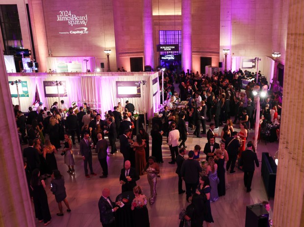 People attend the James Beard Foundation Awards afterparty at Union Station on June 10, 2024. (Eileen T. Meslar/Chicago Tribune)