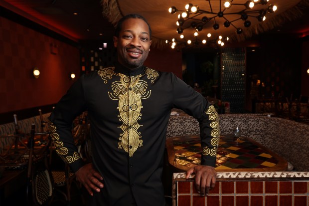 Chef and owner Rahim Muhammad at his restaurant Mahari, 1504 E. 55th St. in Chicago, Jan. 23, 2025. (Terrence Antonio James/Chicago Tribune)