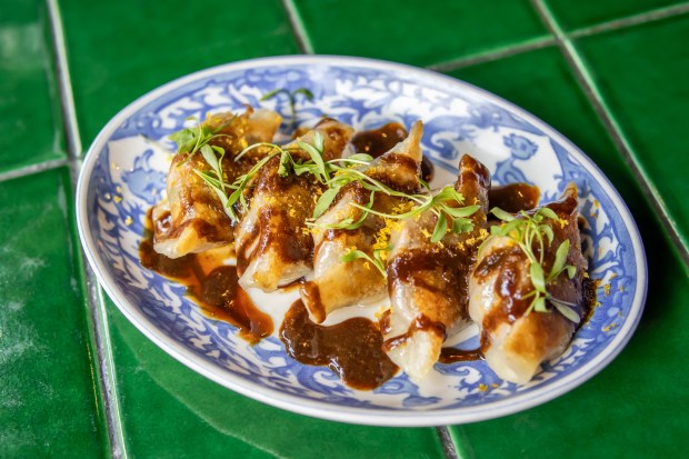 Pig face dumplings are on the Valentine's Day menu at Duck Duck Goat. (Boka Restaurant Group)