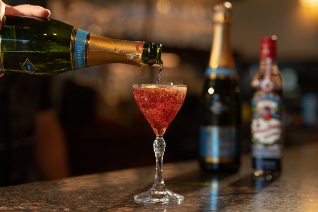 A Kir Royale cocktail from Mon Ami Gabi. (David Borzkowski)