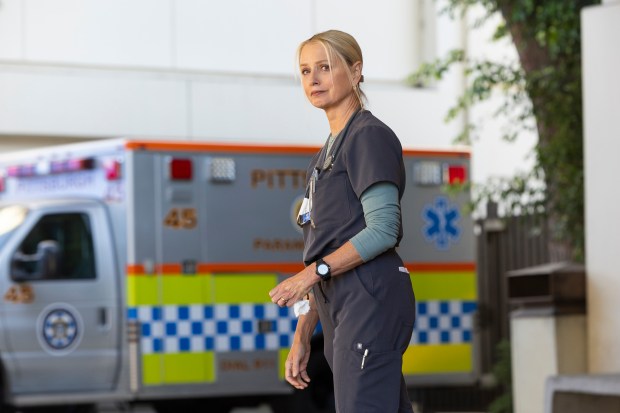 Katherine Lanasa plays the ER charge nurse in "The Pitt." (Warrick Page/Max)