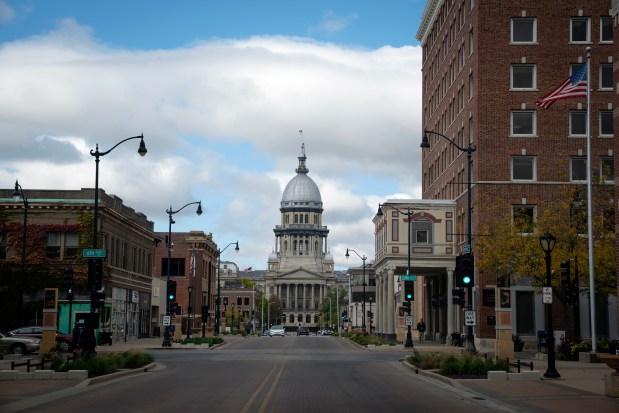 Illinois State Capitol building in Springfield on Oct. 15, 2024. (E. Jason Wambsgans/Chicago Tribune)