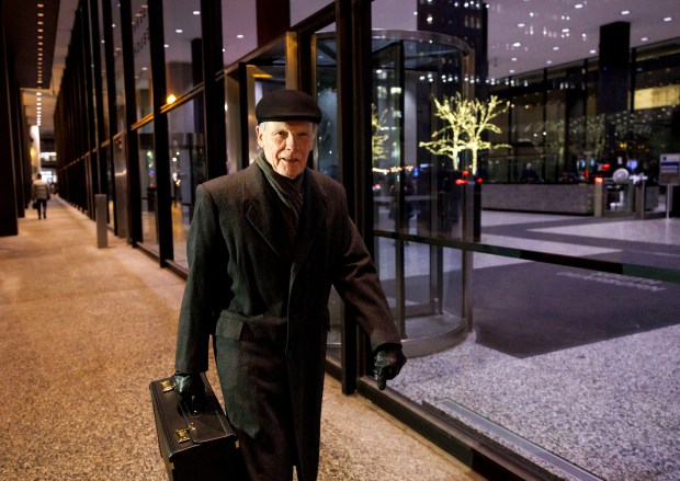 Former Illinois House Speaker Michael Madigan leaves the Dirksen U.S. Courthouse after taking the stand in his own public corruption trial on Jan. 7, 2025. (Armando L. Sanchez/Chicago Tribune)