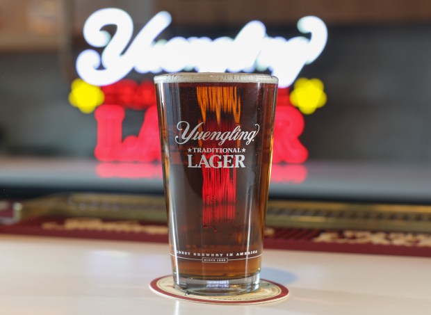 The Yuengling Traditional Lager from Pennsylvania-based Yuengling Brewery will be available in Chicago starting Jan. 27, 2025. (John J. Kim/Chicago Tribune)