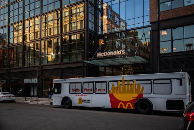 The McDonald's global headquarters in the Chicago's West Loop on Dec. 19, 2019. (Zbigniew Bzdak/Chicago Tribune)