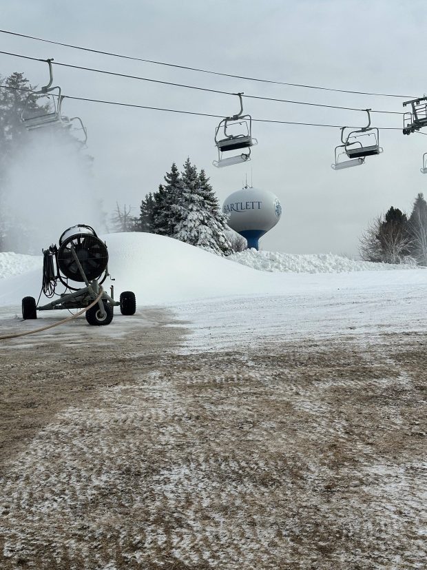 When Mother Nature doesn't want to provide the real thing, employees at Villa Olivia can make it snow themselves thanks to special equipment that converts water into the white stuff needed to build up a base on the hills used for skiing, tubing and snowboarding. (Villa Olivia/Bartlett Park District)